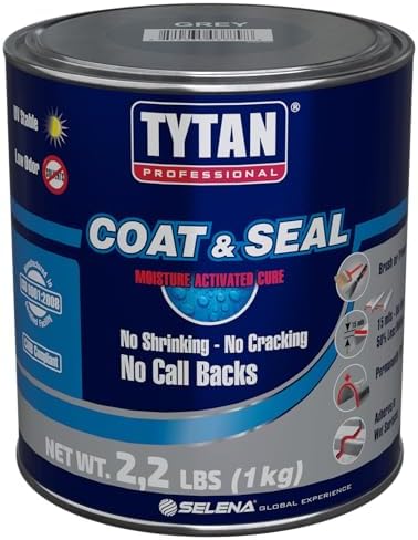 Coat & Seal Waterproof Sealant, Easy-to-Apply Paste, No Primer Required, Apply to Wet Surfaces, UV Resistant, No Cracking, Ideal for Gutters, Chimneys, Skylights, RVs, Roofs (1 qt)
