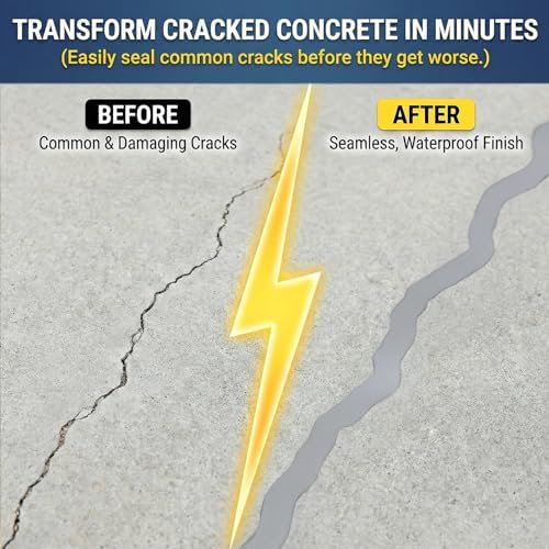 YKF Concrete Crack Filler 2-Pack (2.2 lbs) - Self-Leveling Liquid Cement Sealant for Driveways & Garage Floors - Waterproof, High Elasticity Value Bundle - Gray