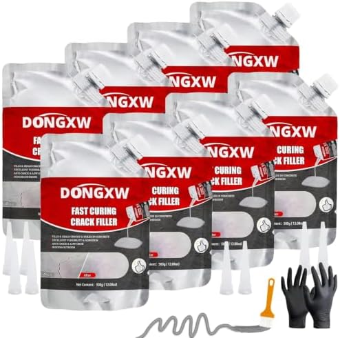 Dongxw Concrete Crack Filler, 8 PCS Cement Crack Repair Sealant, Self Leveling Concrete Filler for Driveways, Walkways, Patios, Outdoor Joint Repair Waterproof