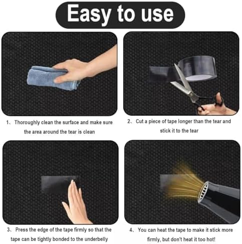BFXM RV Underbelly Material RV Underbelly Tape, Black Waterproof Seal Tape, Roof Repair Tape, Trailer Roof Sealant for Mobile Home, Camper, Travel Trailer, Boat, Tear Repair Patch(6'' x 50')