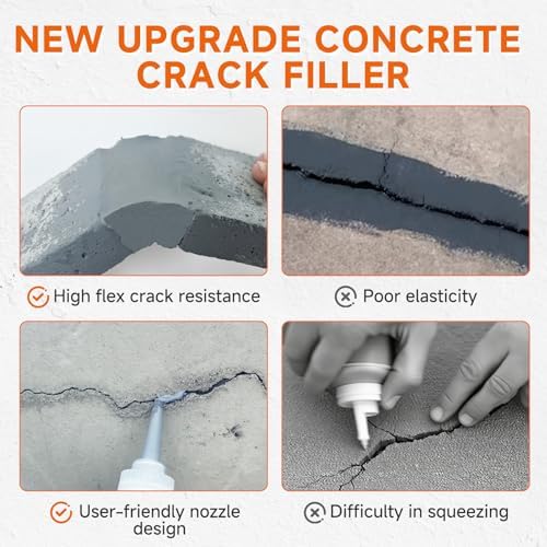 3 Pack Concrete Crack Filler, Gray, 8.8 Fl Oz