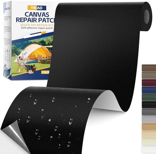 Fabric Repair Tape, Self Adhesive Canvas Repair Patch Kit Black 4" x 71"