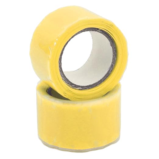 Walfront Self Fusing Silicone Tape, Silicone Repair Tape 2 Pack 1.5m X 2.5cm, Pipe and Hose Wrap, 76 to 500°F Heat Resistance, for Plumbing Emergency Leak Repair (Yellow)