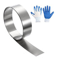 uxcell Stainless Steel Flashing Roll, 1.6in x 3.3ft Metal Roof Panels 0.5mm Waterproof Sheet Roll with Cut Proof Gloves for House Repair, Roof Flashing, Sealing Windows Doors