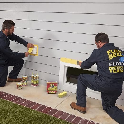 Flex Tape Flood Protection, 3.75 in x 20 ft, Waterproof Rubberized Tape, Removable, Use on Windows, Doors, Garage Doors, Casings, Thresholds, Conduits, Vents, Ducts | Removable, Use on Windows, Doors, Garage Doors, Casings, Thresholds, Conduits, Vents,...