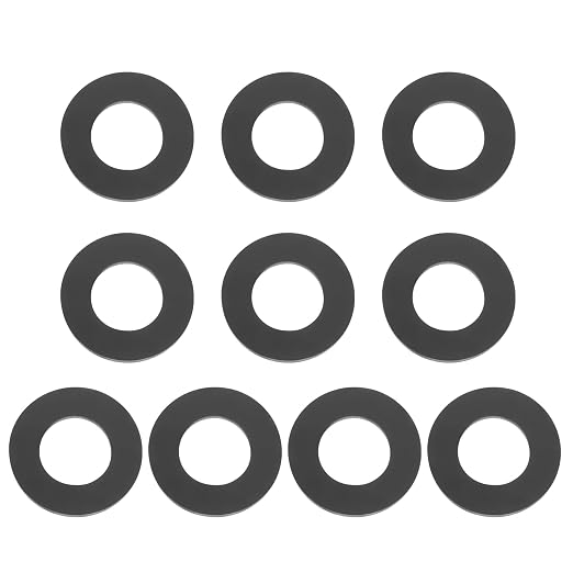 PATIKIL M16 Silicone Flat Washer, 10 Pcs 16mm ID 30mm OD Plain Washer Grommets O-Ring Sealing Gasket Spacer for Faucet Pipe Water Hose Shower Door Handles, Black