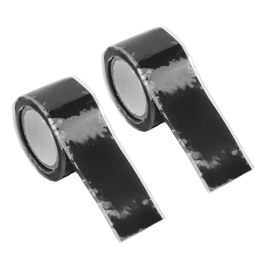 Self Fusing Silicone Tape High Temperature Adhesive Tape for Plumbing Repairs Hose Leak Fixing 2 Rolls 1.5m x 2.5cm (Black)