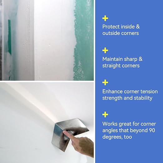 Drywall Corner Tape - Inside Corner Drywall Tape Metal Flex, 2 in. x 65.6 Ft., No Adhesive Side