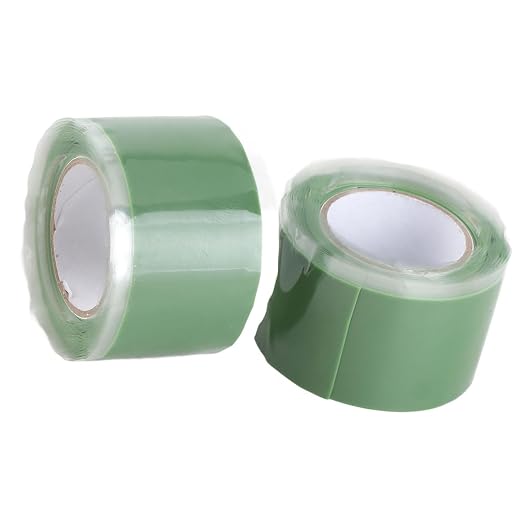 Walfront Self Fusing Silicone Tape, Silicone Repair Tape 2 Pack 1.5m X 2.5cm, Pipe and Hose Wrap, 76 to 500°F Heat Resistance, for Plumbing Emergency Leak Repair (Green)