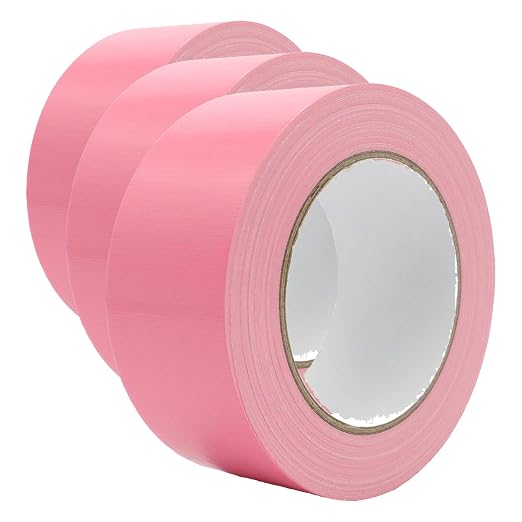 Heavy Duty Duct Tape 2 Inch X 33 Yards, 8.5 Mil Thickness, Multi Purpose Pink Duct Tape, No Residue, Waterproof and Tear by Hand - for Repairs, Industrial, Professional Use (Pack of 3)