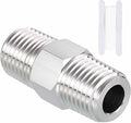 1/4" Male NPT To 1/4" Male NPT SUS304 Hex Nipple | Solid Male Pipe Adapter Hose Connectors with Sealing Tape for Pipe Repair, Bathroom Remodel, Tool Extensions, Compression