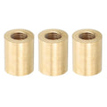PATIKIL Lamp Pipe Brass Coupling Nut, 3 Pcs 20mm Long M10 Fine Round Thread Sleeve Lamp Pipe Adaptor Rod Connector Hardware for Light Fixture Assembly or Repair, 16mm OD.