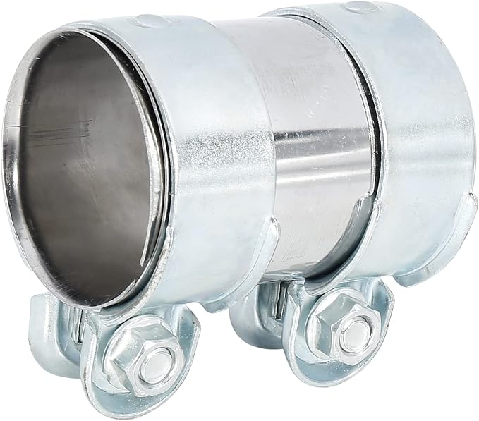 Exhaust Pipe Sleeve Connector Clamp Coupler 12793501 62 x 94 mm Exhaust Band Clamp Sleeve for Volkswagen Jetta 2005-2014 Stainless Steel Silver Tone