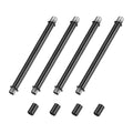 M METERXITY 4-Set Straight Pipe Lamp Stem Kit, 150mm(5.91") Long M10 Double End Thread Rod W/Coupling Sleeve Nuts for Table Lamps/Chandeliers, Light Fixture Replacement Parts [Black]