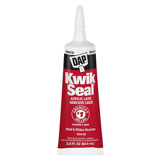 DAP Kwik Seal Kitchen & Bath Adhesive Caulk, White, 2.8 oz (7079800954)