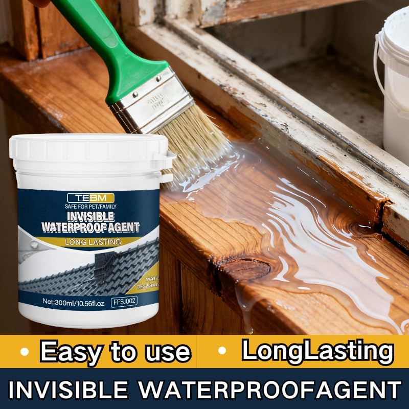 Transparent Waterproof Sealant Coating Invisible Waterproof Agent, 100G Waterproofing Adhesive for Roofs, Walls, Bathroom, Shower, Wood, Indoor & Outdoor Water Proof Clear Paint Sealer