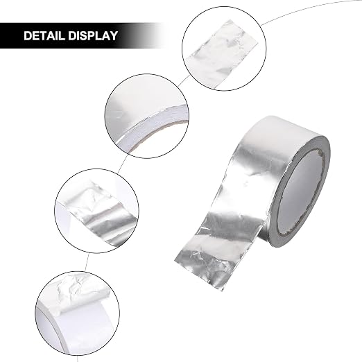 High Temperature Leak Stop Tape 20m Roll, Waterproof Plumbing Hose Repair Tape Thickened Aluminum Foil, Heat Resistant Sealing Strip for Pipes and Outdoor Water Leak Fixing