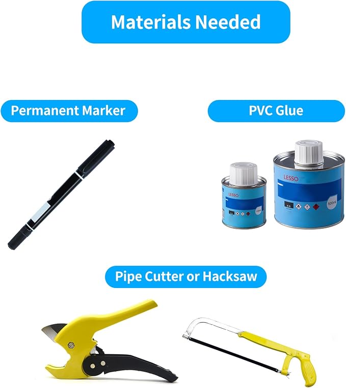 LESSO 1/2 inch PVC Pipe Repair Kit, 1/2" Coupling 2 Sets SCH40 White | PVC Repair Coupling For Broken or Cracked In-Ground Pipes