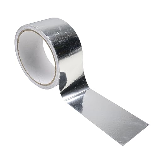 1 Roll Aluminum Foil Tape 2in x 32ft (50mm x 10m), 3.9mil for HVAC Repair | Flexible aluminum foil adhesive tape for HVAC ducts, dryer vents, pipe wrapping, insulation and general sealing repairs.