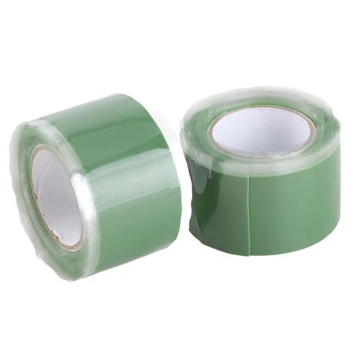 Walfront Self Fusing Silicone Tape, Silicone Repair Tape 2 Pack 1.5m X 2.5cm, Pipe and Hose Wrap, 76 to 500°F Heat Resistance, for Plumbing Emergency Leak Repair (Green)