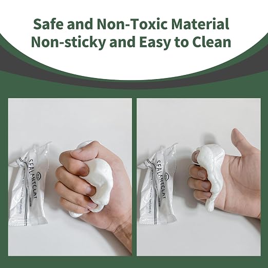 Waterproof Sealant Mastic,Pack of 16 White Seal Putty Waterproof Duct Seal Repair Sealing Clay, Quick Mending Mud for Drain Connection, Wall Hole, Air Conditioning Hole Seal Putty