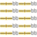 Da by 10 pcs 3/8"(10mm) Barb Splicer Mender Hose Brass Barb Fitting with 20 pcs Stainless Steel Pipe Clamps for Water/Fuel/Air