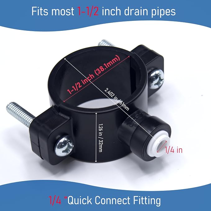 1/4 Inch Drain Saddle Valve for Reverse Osmosis Water Filter System