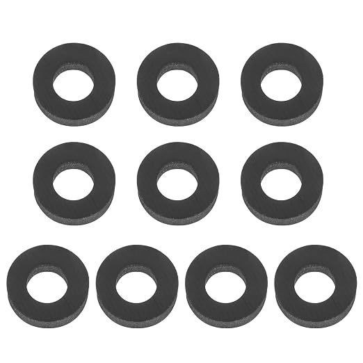 PATIKIL M4 Silicone Flat Washer, 10 Pcs 4mm ID 8mm OD Plain Washer Grommets O-Ring Sealing Gasket Spacer for Faucet Pipe Water Hose Shower Door Handles, Black