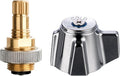 Brass Faucet Stems Valve & Knob Handles Kit, Blue for Cold