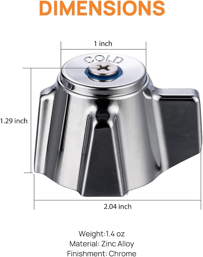 Zn-Alloy Knob Faucet Handle, Blue for Cold