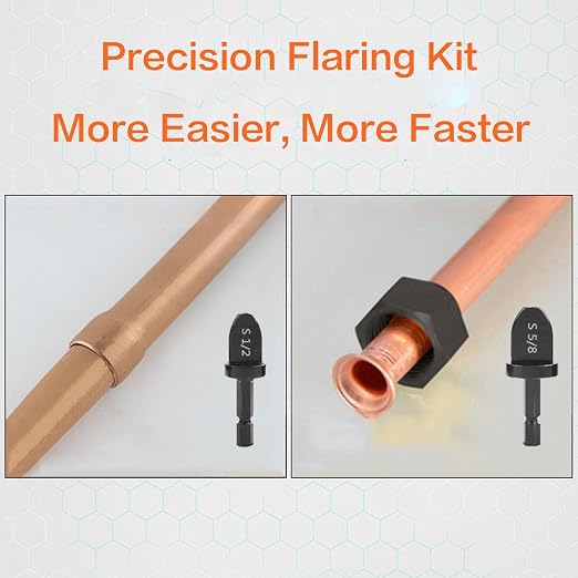 12PCS HVAC Swage Tool Copper Pipe Expander Set - Manual Swaging Tool Kit with Bit Holders, HVAC Hand Tools for Air Conditioner Copper Tubing 1/4'', 3/8'', 1/2'', 5/8'', 3/4'', 7/8''