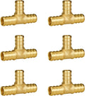 SUNGATOR 6-Pack 1/2" PEX Tee, PEX Fittings 1/2 Inch Tee | Brass