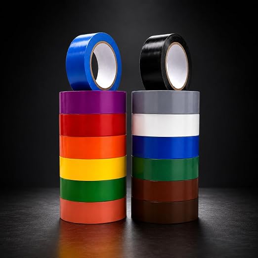 WOD VTC365 Rainbow Pack Vinyl Pinstriping Tape, 1/4 inch x 36 yds. (Pack of 12) for School Gym Marking Floor, Crafting, & Stripping Arcade1Up, Vehicles and More