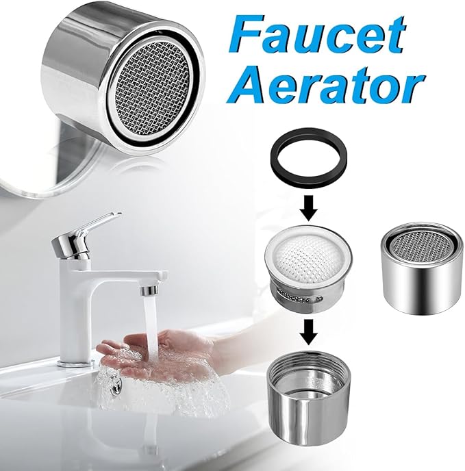 8 Pcs Faucet Aerators Replacement Parts Kitchen Sink with Gaskets
