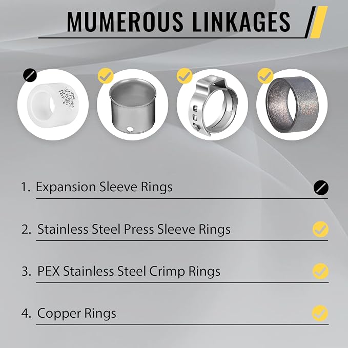 36 Pack Foskan 3/4 Inch PEX Barb Crimp Fittings Set | 12 Pieces Each:Elbow Coupling Tee,For Pex Plumbing Tubing