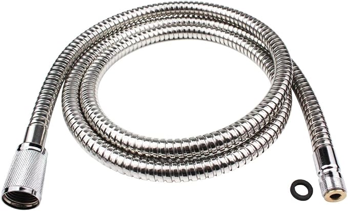 46092000 Pull Out Spray Hose for Grohe Kitchen Faucets, Pull Down Kitchen Faucet Hose Replacement for Alira and Ladylux and Euro Plus, 59-Inch Chrome Finish (Chrome Finish)