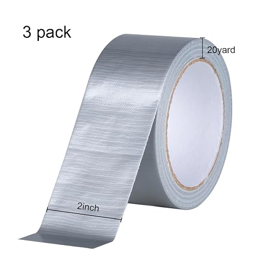 XUXU 3 Pack Duct Tape Heavy Duty Waterproof, Strong Adhesive Silver Duct Tape Bulk for Indoor Outdoor Repairs Tear by Hand, 60 Yards x 2 Inch Total | Strong Adhesive Tape Bulk for Indoor Outdoor Repairs Tear by Hand