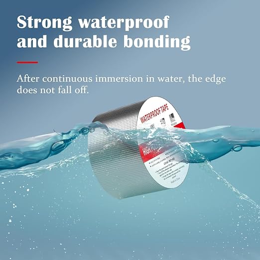 Butyl Tape Waterproof Butyl Sealant Tape Aluminum Foil Duct Tape Heavy Duty RV Roof Repair Sealant TapeCamper Weatherproof Boat Pipe Sealing Leak Deck Joist Tape UV-Resistant