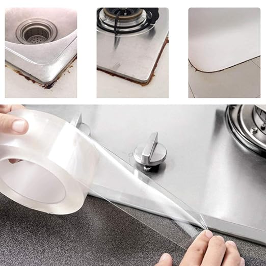 Zopsc Transparent Multifunctional Adhesive Tape, Kitchen Bathroom Tape, Strong Sticky Sealing for Sink Edge Leak Repair, 3x300cm (3x300cm)