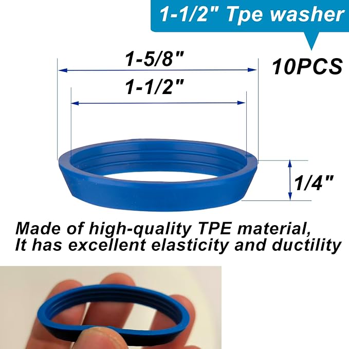(20 Pack) eflyefly 1-1/2 inch Wahser and Nut for P Trap Kitchen Sink Drain