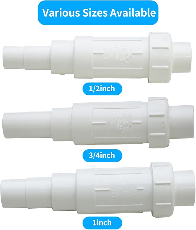 LESSO 1 inch PVC Pipe Repair Coupling Kit, SCH40 White, 2 Sets | 1" PVC Fittings Repair Coupling, For Broken or Cracked In-Ground Pipe