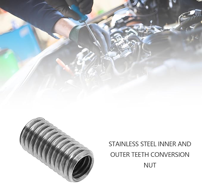 The Lord of the Tools 20Pcs Thread Insert M8 to M6 304 Stainless Steel Thread Repair Insert Male and Female Reducing Nuts Thread Repair Sleeve Pipe for Steam Turbines