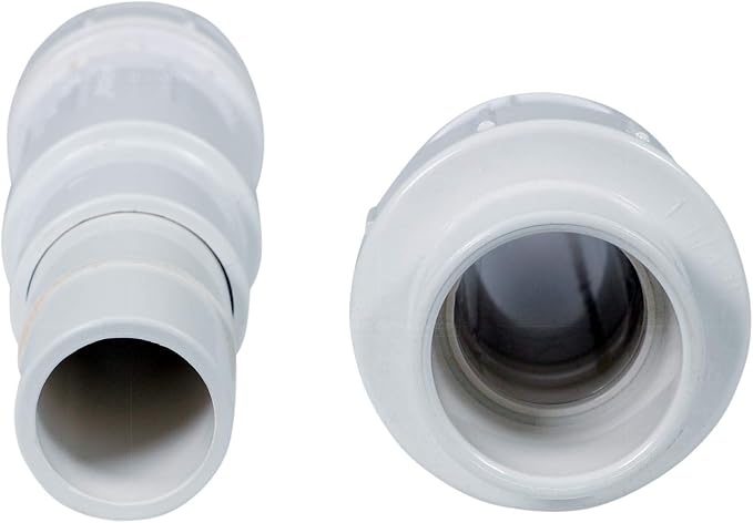 Midline Valve 567SD012 Heavy Duty PVC Repair Coupling; Expandable Pipe Fitting; 1/2''; White Plastic