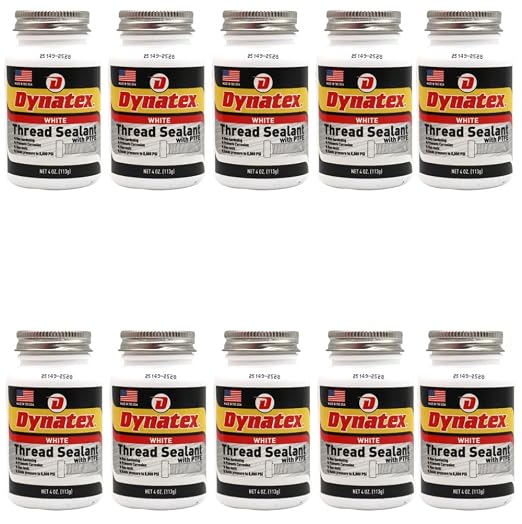 Dynatex Thread Sealant with PTFE 4 oz Bottle (10 Pack) | Non-Toxic, Non-Drying, Leak-Proof Seal, No Lead/Graphite, Ideal for Pipe Fittings