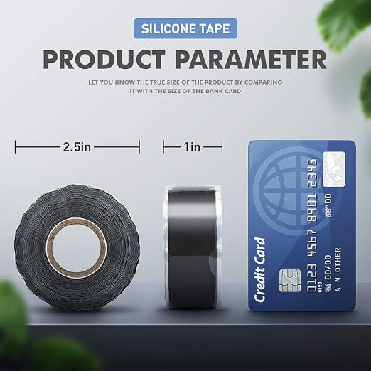 Seal Self Fusing Silicone Tape - 2 Rolls 1 Inch Wide and 15 Feet Long | Weatherproof Self Fusing Silicone Sealing Tape for Emergency Pipeline Repair/Cable Bandage/Tool Fixing（Black）