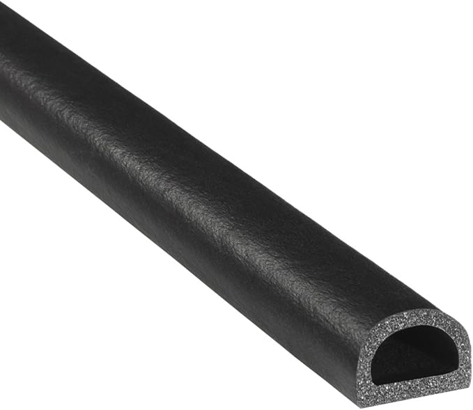 TRIM-LOK D-Shaped Rubber Seal with High Tack Tape, 0.562-Inch Height, 0.75-Inch Width, 25-Foot Length, EPDM Foam Weather Stripping for Door Frame, Window Insulation, Cars, Trucks, RVs, and Boats
