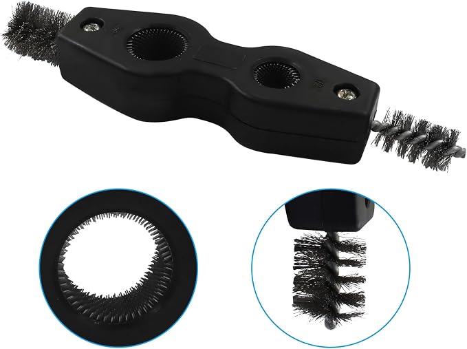 Hordion 4-in-1 Copper Pipe Cleaner, 1/2" & 3/4" Deburring Brush (Black) | Inner & Outer Thread Cleaner Tool, Copper Cleaning Brush for Brazing Plumbing Soldering