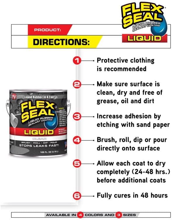 Flex Seal Liquid, 16 oz, Black, Liquid Rubber Coating Sealant, Waterproof, Flexible, Breathable, and UV Resistant, Roof Repair, Basements, RV, Campers, Trailers, Marine, EPDM, Masonry