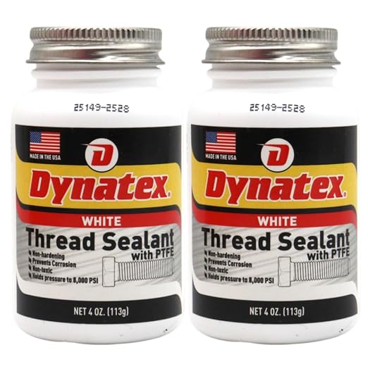 Dynatex Thread Sealant with PTFE 4 oz Bottle (2 Pack) | Non-Toxic, Non-Drying, Leak-Proof Seal, No Lead/Graphite, Ideal for Pipe Fittings