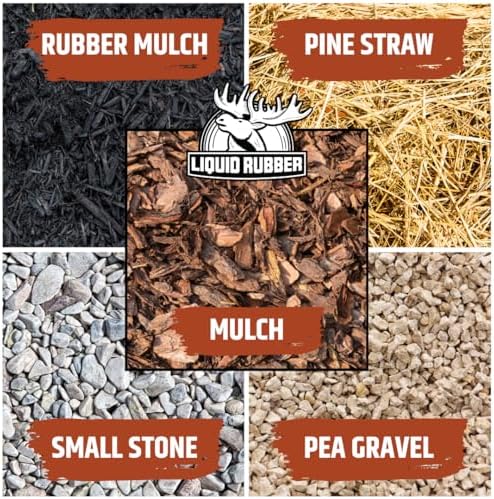 Liquid Rubber Pre-Mixed Mulch Glue for Landscaping, Gardens, Pack of 4 x 1G